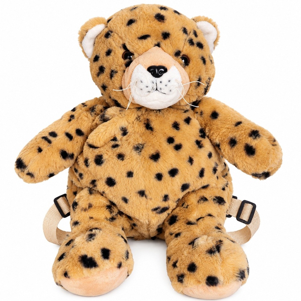 UNIPAK Plush Leopard Cheetah Backpack Y2K Animal Stuffed Toy Kawaii 15"